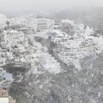 Santorini snow